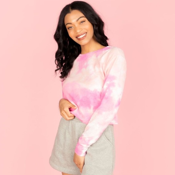 Kittenish x Juicy Couture Tie Dye Boxing Long Sleeve Top Pink Size Small NWT - Picture 12 of 13